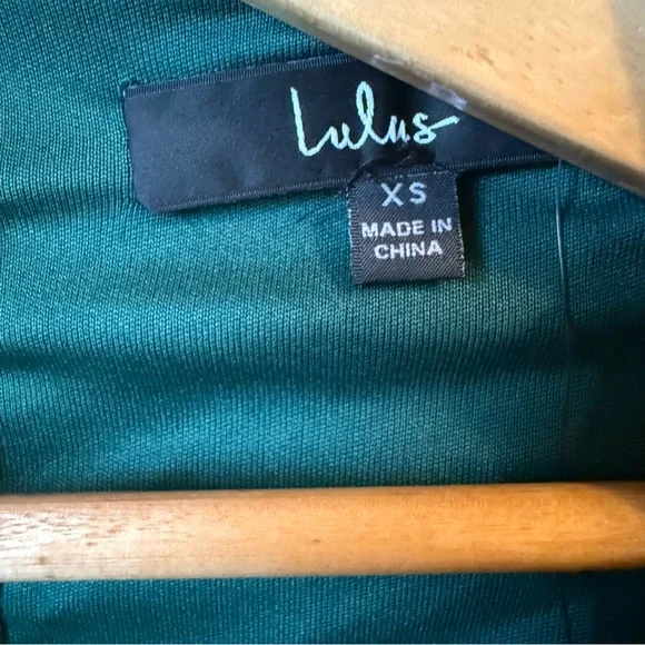 Lulus XS Marlay‎ Emerald Green Ruched Long Sleeve Bodycon Dress - Picture 9 of 11
